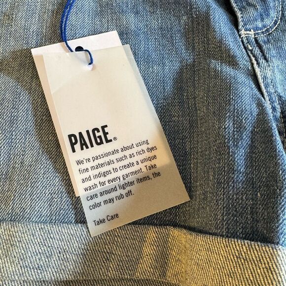 paige shorts Womens size 32 jimmy denim color woods Blue Cotton blend new - Picture 15 of 16